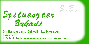 szilveszter bakodi business card